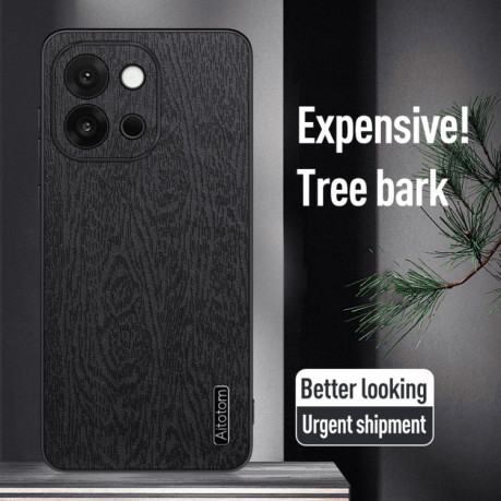 Чехол Tree Bark Leather Shockproof для OnePlus 13T - синій