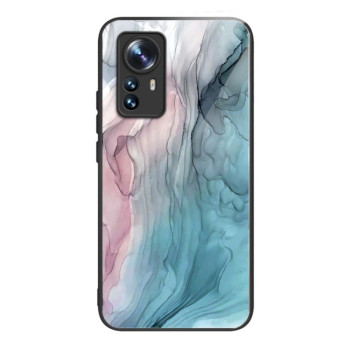 Противоударный стеклянный чехол Marble Pattern Glass на Xiaomi 12 Pro - Abstract Gray
