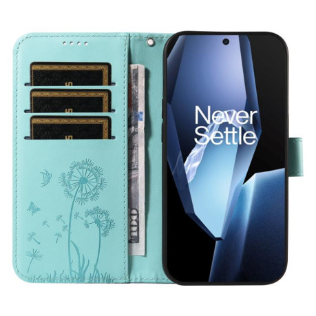 Чехол-книжка Dandelion Embossed Pattern Flip Leather для OnePlus 13R 5G Global - зеленый