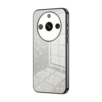 Ударозахисний чохол Gradient Glitter Powder Electroplated на Realme 11 Pro / 11 Pro+ 5G - чорний