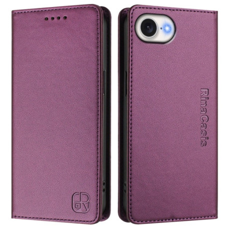 Чохол-книжка RC01 Dual-Folded Magnetic Suction RFID Leather на iPhone 16e - фіолетовий
