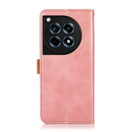 Чехол-книжка KHAZNEH Dual-color Cowhide для OnePlus 12R / Ace 3 - розовое золото