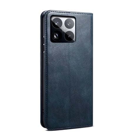Чехол-книжка Simple Wax Crazy Horse для Xiaomi 15 - синий
