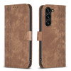 Чехол-книжка Plaid Embossed Leather для Samsung Galaxy S24 5G - коричневый