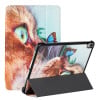 Чохол-книжка Silk Texture Colored Drawing Pattern для iPad mini 6 - Cat and Butterfly