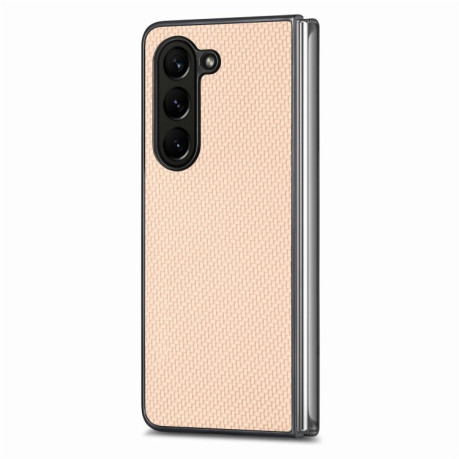 Противоударный чехол Carbon Fiber Texture для Samsung Galaxy Fold 5 - Apricot