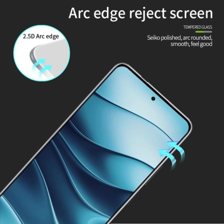 Защитное стекло MOFI 9H 3D Full Screen на Xiaomi Redmi Note 14 4G/5G - черное