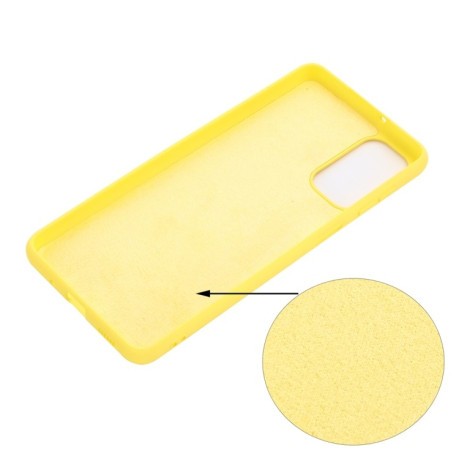 Силиконовый чехол Solid Color Liquid Silicone на Samsung Galaxy M52 5G - желтый