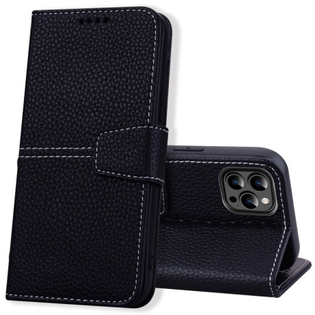 Чохол-книжка Litchi RFID для iPhone 14 Pro Max - чорний
