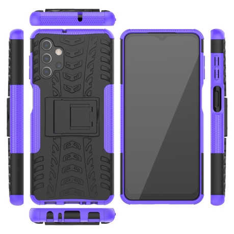 Противоударный чехол Tire Texture на Samsung Galaxy A32 5G - фиолетовый