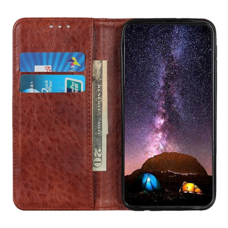 Чехол-книжка Magnetic Retro Crazy Horse Texture на Samsung Galaxy M32/A22 4G - коричневый