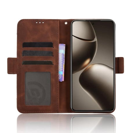 Чехол-книжка Skin Feel Calf на Xiaomi 15T Pro 5G - коричневый