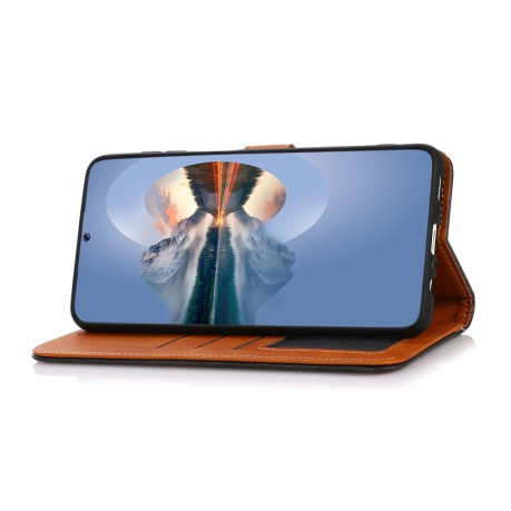 Чехол-книжка KHAZNEH Dual-color Cowhide для Xiaomi Poco M4 5G/M5 5G - синий