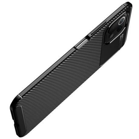 Ударозащитный чехол HMC Carbon Fiber Texture на Xiaomi Mi 11 Lite/Mi 11 Lite NE - черный