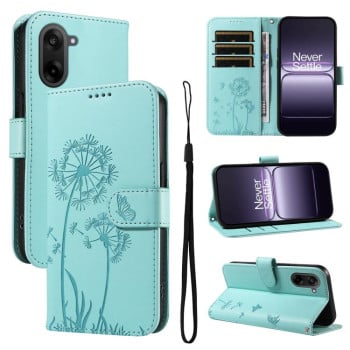 Чохол-книжка з тисненням Dandelion та магнітним хлястиком на OnePlus Ace 5 Racing / Nord CE 5 - зелений