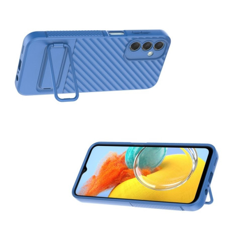 Противоударный чехол Texture Wavy для Samsung Galaxy M14 5G - синий