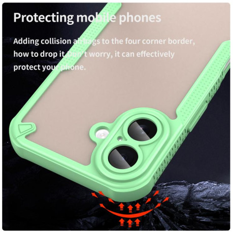 Противоударный чехол Armor Glaze PC Hybrid для iPhone 17 - зеленый