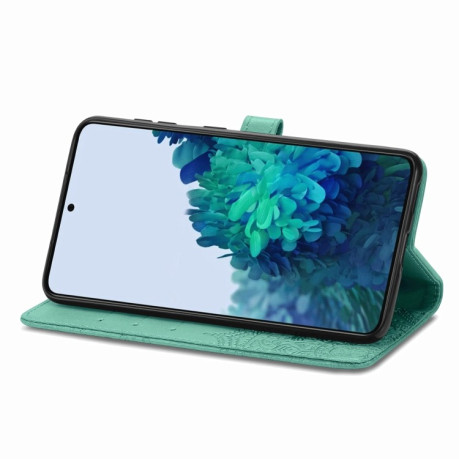 Чехол-книжка Mandala Embossing Pattern на Samsung Galaxy S22 5G - зеленый