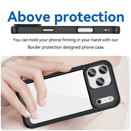 Противоударный чехол Colorful Acrylic Series для iPhone 17 Pro Max - черный