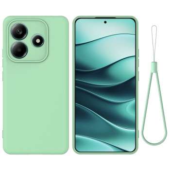 Силиконовый чехол Solid Color Liquid Silicone на Xiaomi Redmi Note 14 5G - зеленый