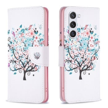 Чехол-книжка Colored Drawing Pattern для Samsung Galaxy S25 5G - Tree