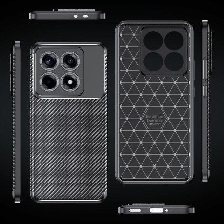 Ударозахисний чохол HMC Carbon Fiber Texture на Xiaomi 14T Pro - чорний