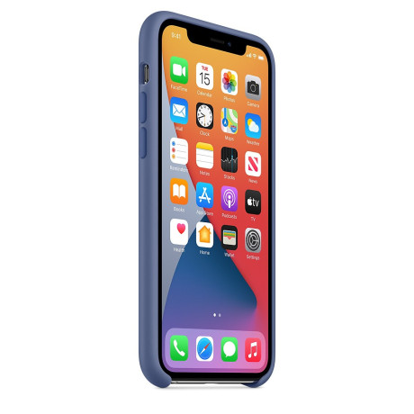 Силиконовый чехол Silicone Case Linen Blue на iPhone 11 Pro Max-премиальное качество