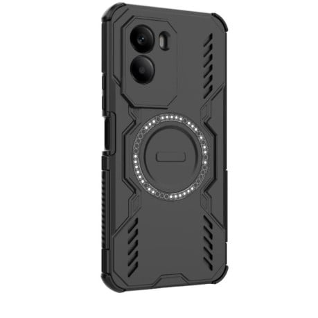 Противоударный чехол Butterfly Armor с MagSafe на Xiaomi Poco M7 4G 169mm - черный