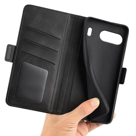 Чехол-книжка Dual-side Magnetic Buckle для OnePlus Nord 4 - черный
