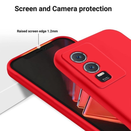 Силіконовий чохол Solid Color Liquid Silicone на Vivo Y76 5G/Y76s - червоний