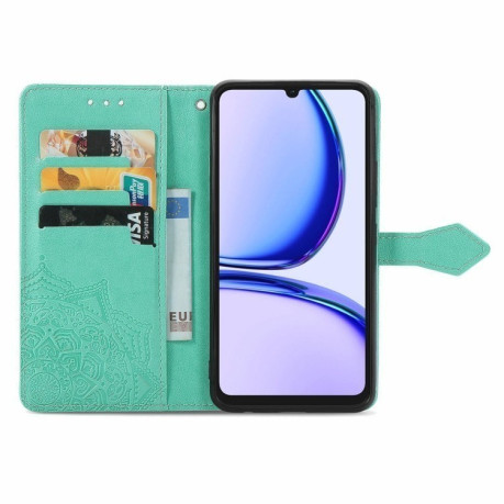 Чохол-книжка Mandala Embossing Pattern на Realme Note 50 - зелений