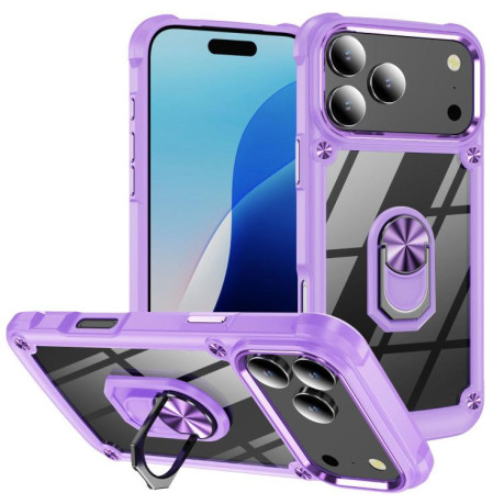 Противоударный чехол Acrylic Ring Holder на iPhone 17 Pro Max - фиолетовый