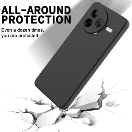 Силиконовый чехол Solid Color Liquid Silicone на Xiaomi Poco F7 Pro - черный