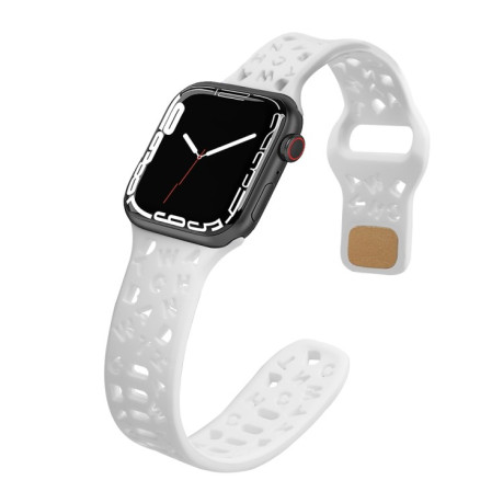 Ремешок English Letters для Apple Watch Series 8 / 7 41mm / 40mm / 38mm - белый