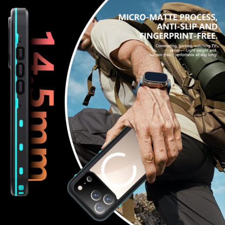 Противоударный чехол RedPepper IP68 Waterproof MagSafe для iPhone 17 Pro - черно-синий