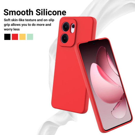 Силиконовый чехол Solid Color Liquid Silicone на OPPO Reno13 F /Reno13 FS - красный