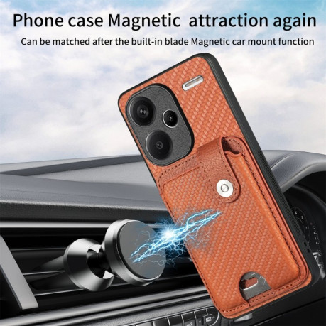 Противоударный чехол Wristband Kickstand Card для Xiaomi Redmi Note 13 Pro+ - зеленый