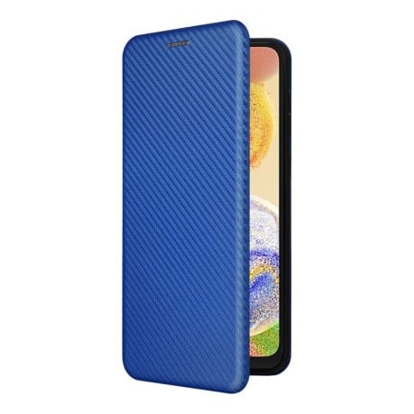 Чехол-книжка Carbon Fiber Texture на Samsung Galaxy A04 4G - синий