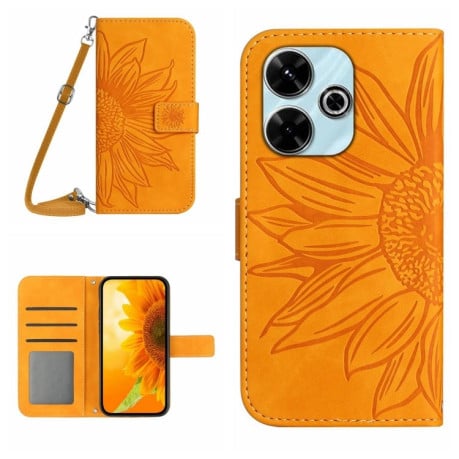 Чехол-книжка Skin Feel Sun Flower для Xiaomi Redmi 13 4G Global - желтый