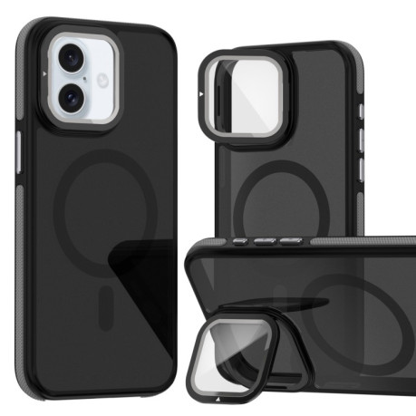 Противоударный чехол Magsafe Dual-Color Skin Feel Lens Film для  iPhone 16 Plus - серый