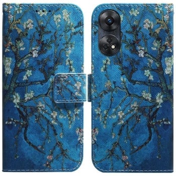 Чехол-книжка Coloured Drawing для OPPO Reno8 T 4G - Apricot