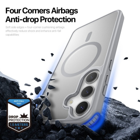 Чехол DUX DUCIS Yind Series MagSafe TPU Hybrid PC на Samsung Galaxy S25 5G - серый