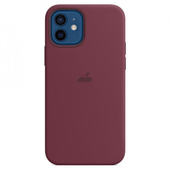 Силиконовый чехол Silicone Case Plum на iPhone 12 / iPhone 12 Pro with MagSafe- премиальное качество