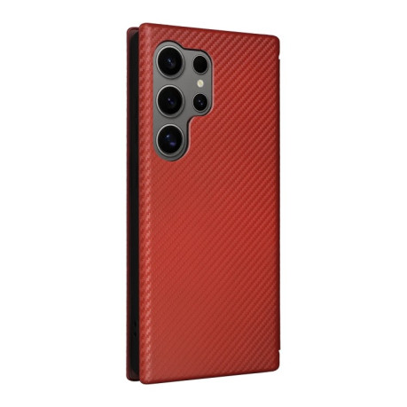 Чохол-книжка Carbon Fiber Texture  для Samsung Galaxy S25 Ultra 5G - коричневий