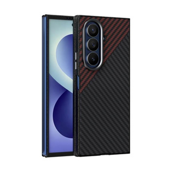 Карбоновий чохол ABEEL C Carbon Fiber Series фактура 6D Micro Relief з MagSafe на Samsung Galaxy Fold8 Ultra 5G — чорний/червоний
