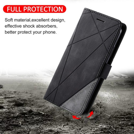 Чохол-книжка Skin Feel Splicing  для Samsung Galaxy S25+ 5G - чорний
