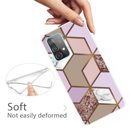 Противоударный чехол Marble Pattern для Samsung Galaxy A32 5G- Rhombus Orange Purple
