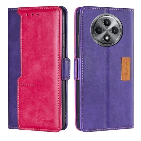 Чохол-книжка Contrast Color для OPPO Reno12 F/12 FS 5G - Purple + Rose Red