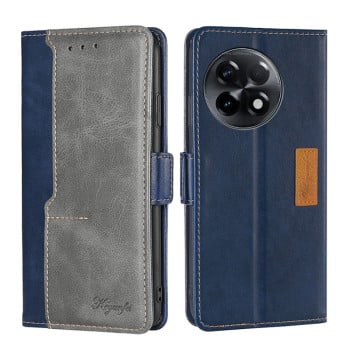 Чохол-книжка з магнітною застібкою та контрастним оздобленням на OnePlus 11R / Ace 2 - синій