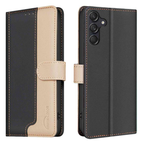 Чехол-книжка Color Matching RFID Anti-theft Leather для на Samsung Galaxy M16 5G / F16 5G - черный